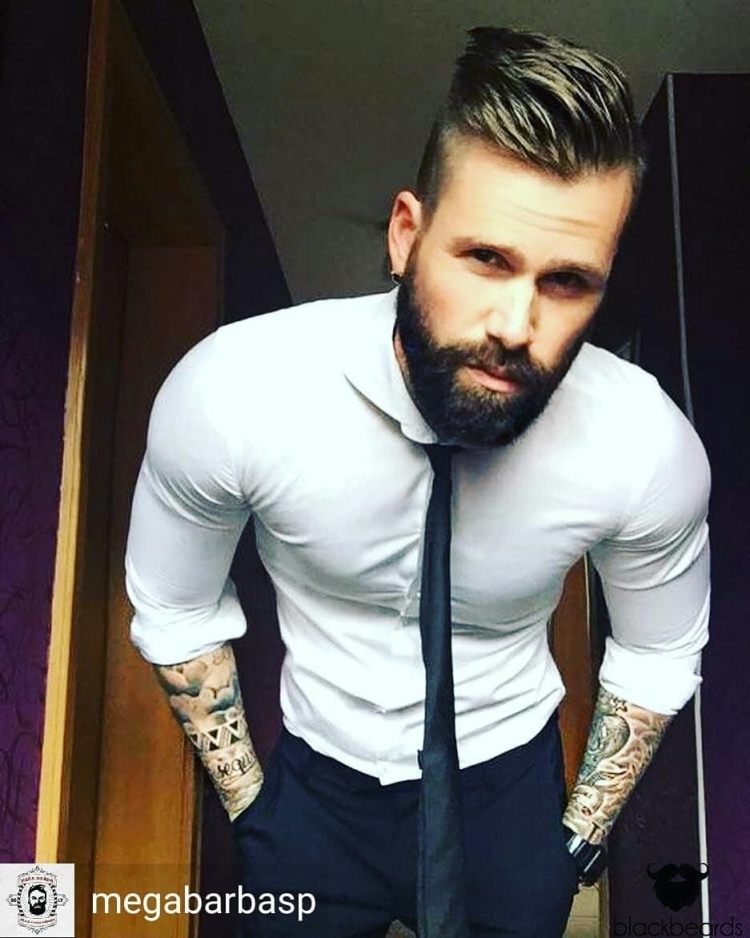 Брутальные короткие мужские стрижки с бородой