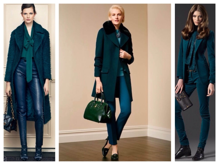 Пальто цвета морской волны