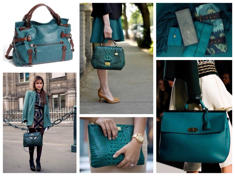 Сине зеленая сумка