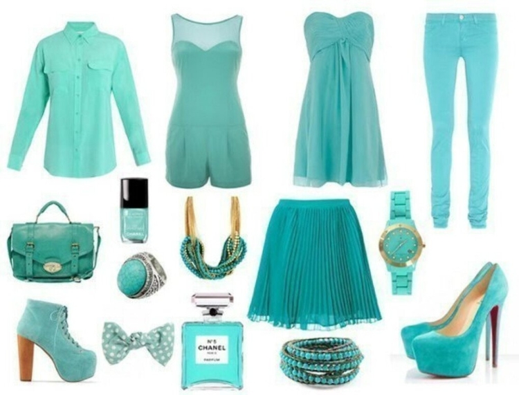 Одежда в бирюзовых тонах