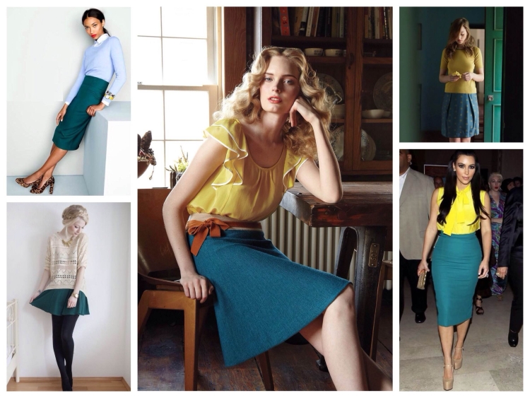 Сочетание морского цвета в одежде