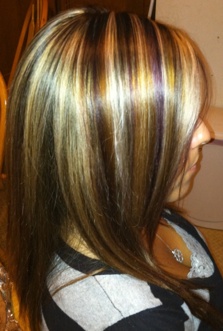 Частое мелирование на темные волосы