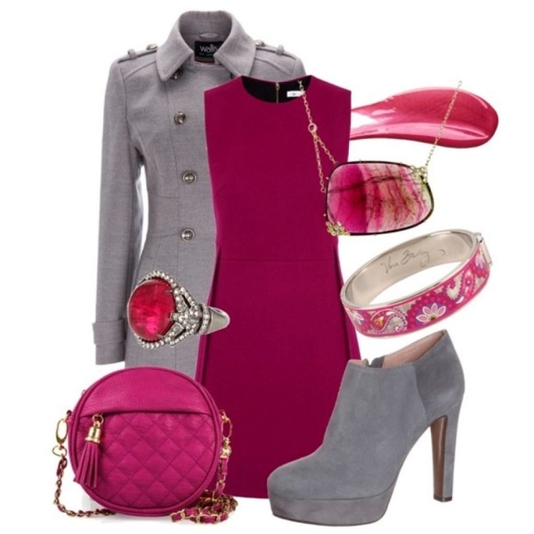 Сочетание с малиновым цветом