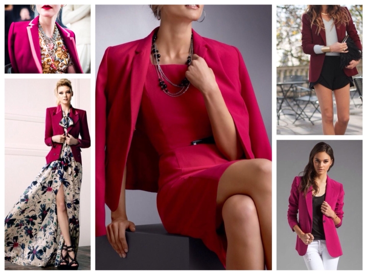 Сочетание малинового в одежде