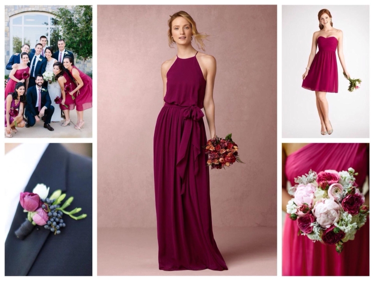 Сочетание с малиновым цветом