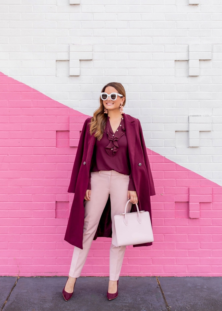 Сочетание бордового и розового