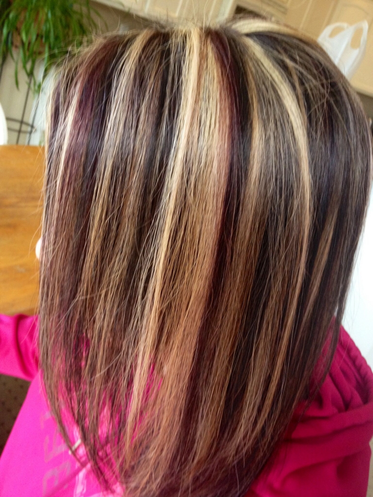 Полосатое мелирование