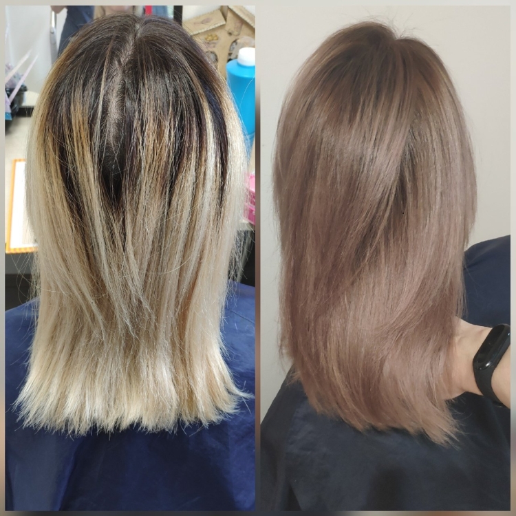 Тонирование волос после мелирования