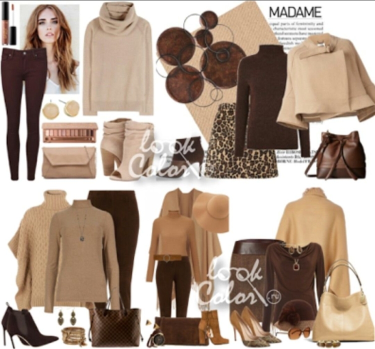 Сочетание бежевого и коричневого в одежде