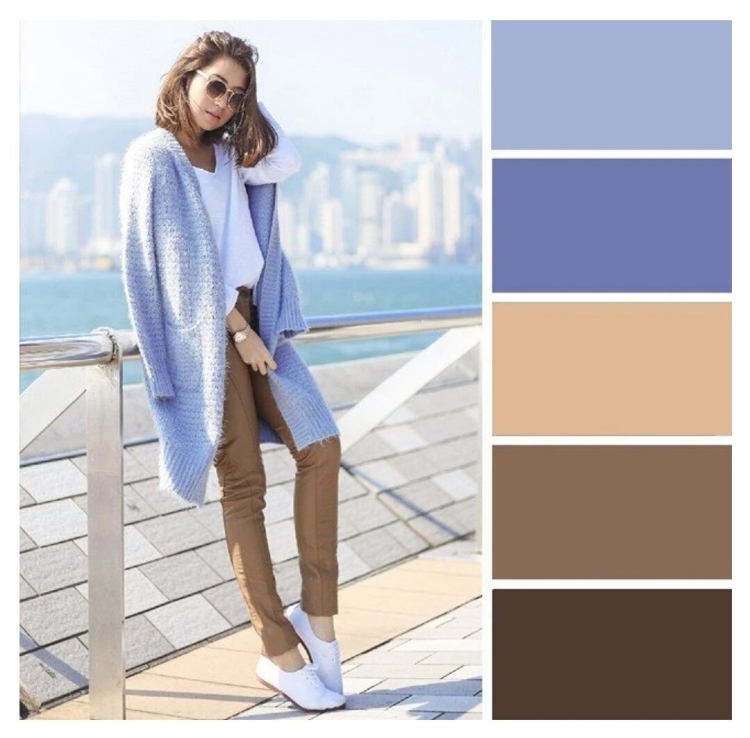 Сочетание с голубым