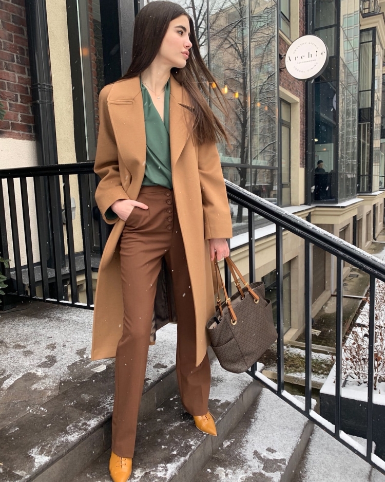 Стиль одежды в кофейных тонах