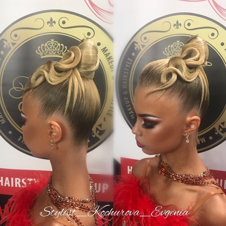 Высокая прическа для бальных танцев