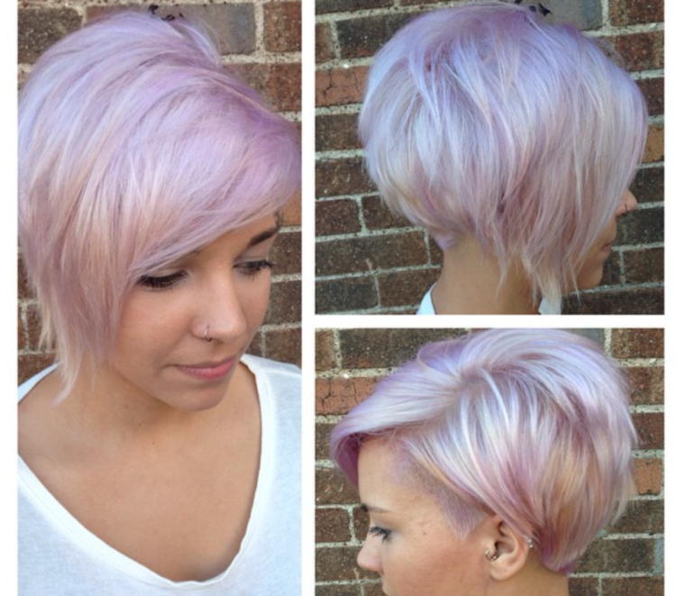 Стрижка Боб каре асимметрия на короткие волосы