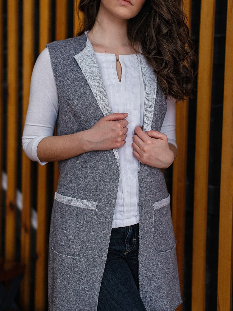 Жилет удлиненный трикотажный