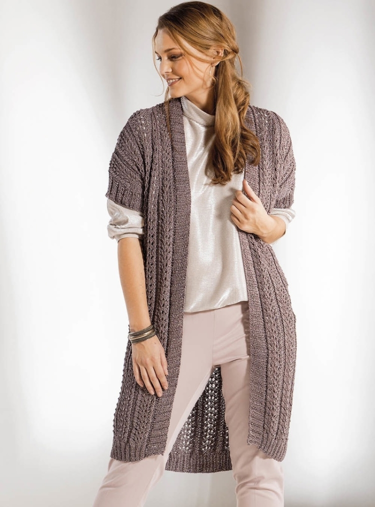 Жилет кардиган оверсайз спицами