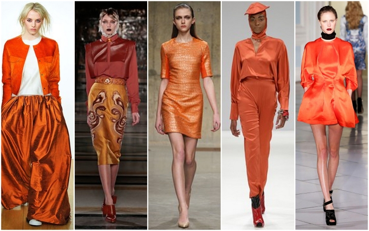 Терракотовый с фуксией в одежде