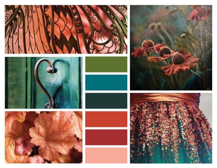 Сочетание с медным цветом