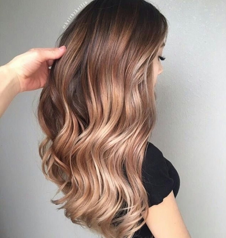 Карамельное окрашивание на русые волосы