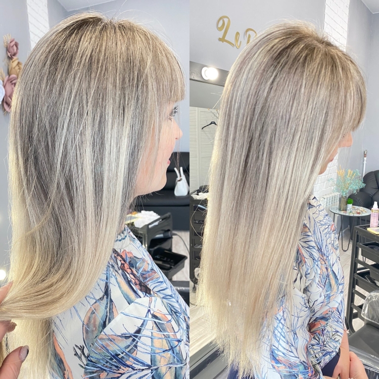 Мелирование на отросшие волосы