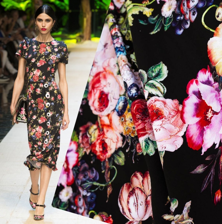 Ткань с цветочным принтом