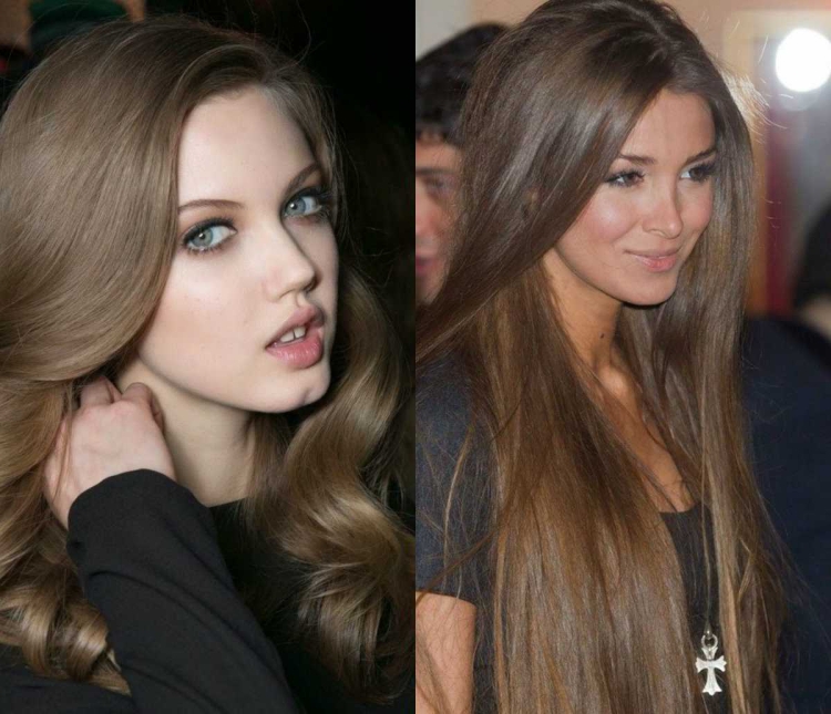 Русые и темно русые оттенки волос