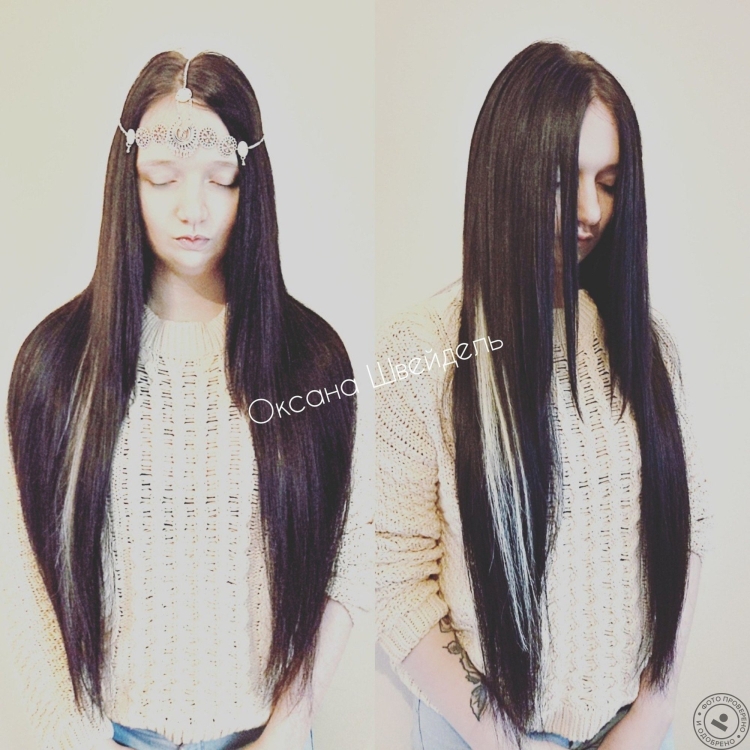 Наращивание прядок белых волос