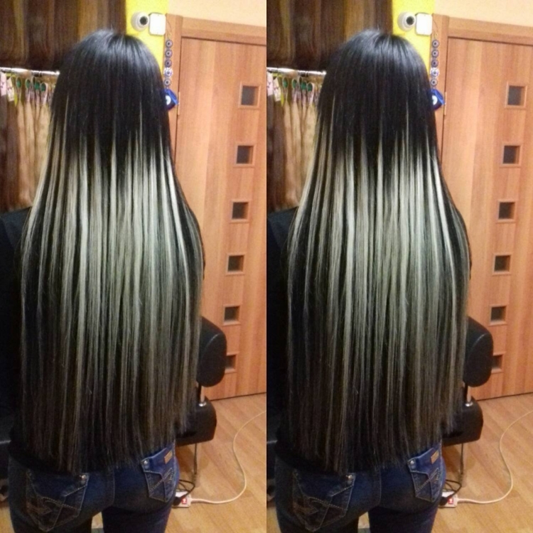 Наращивание волос мелирование на темные волосы