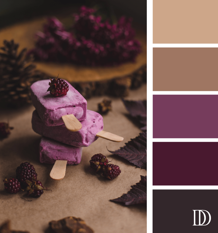 Фиолетовый и коричневый сочетание