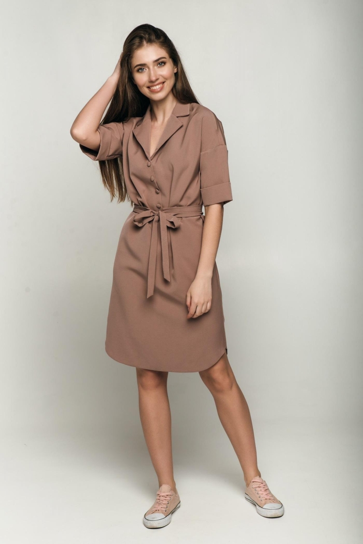 Платье кофе с молоком