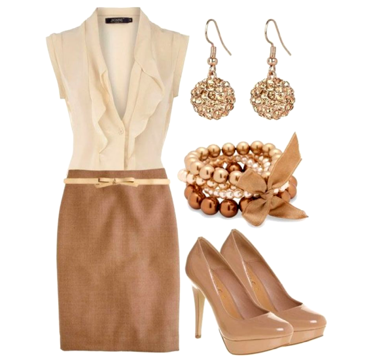 Аксессуары к бежевому платью