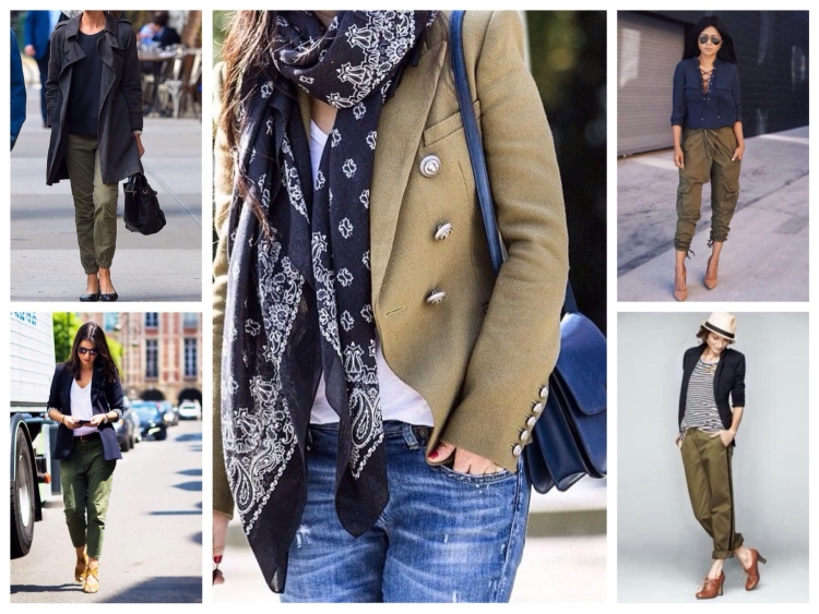 Сочетание хаки и голубого