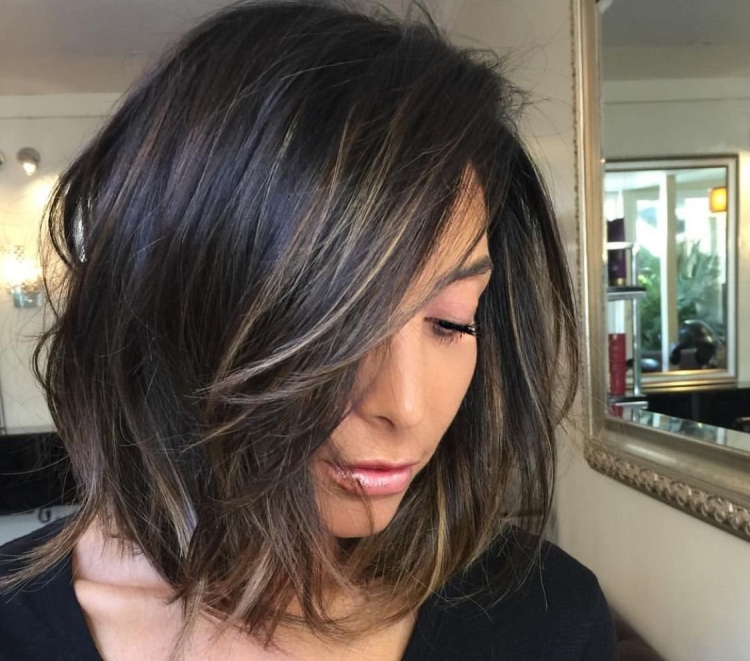 Балаяж на черное каре