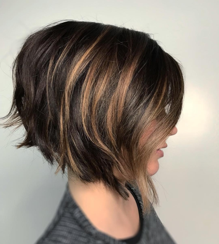 Шатуш на Боб каре темные волосы