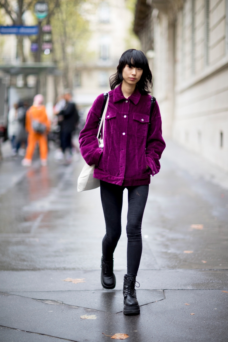 Образ с фиолетовой курткой