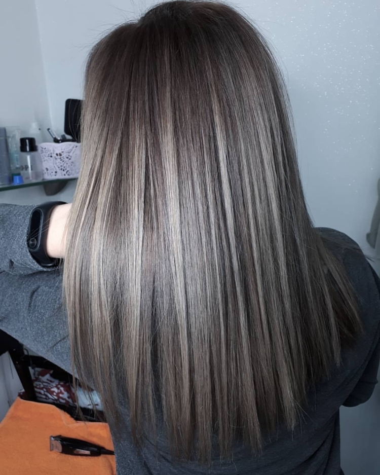 Мелирование AIRTOUCH пепельный