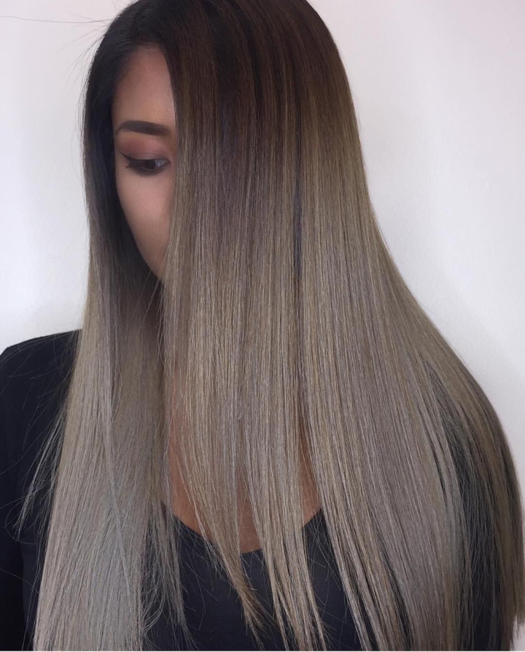 Волосы с пепельным оттенком прямые темные