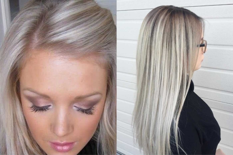 Прикорневое мелирование на отросшие корни