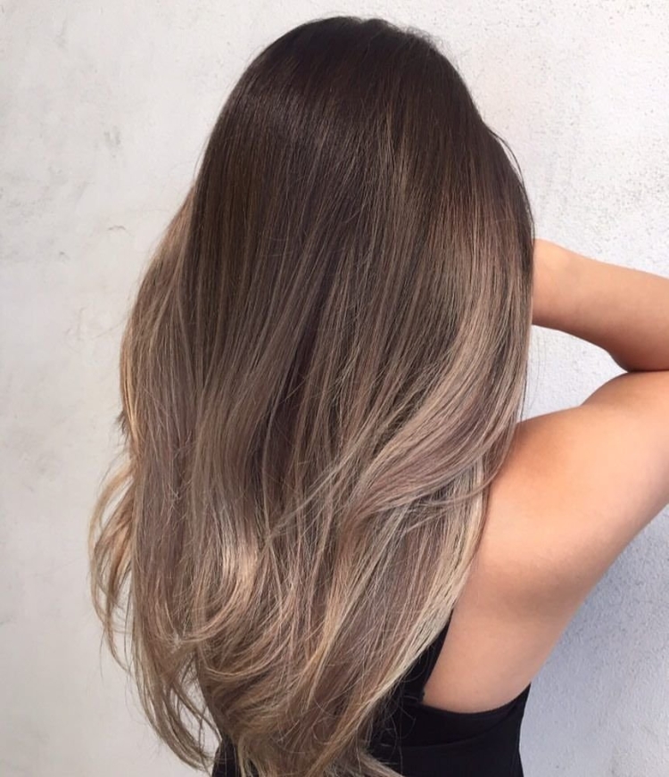 Пепельный каштан балаяж