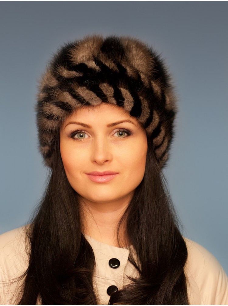 Вязаная норка шапка