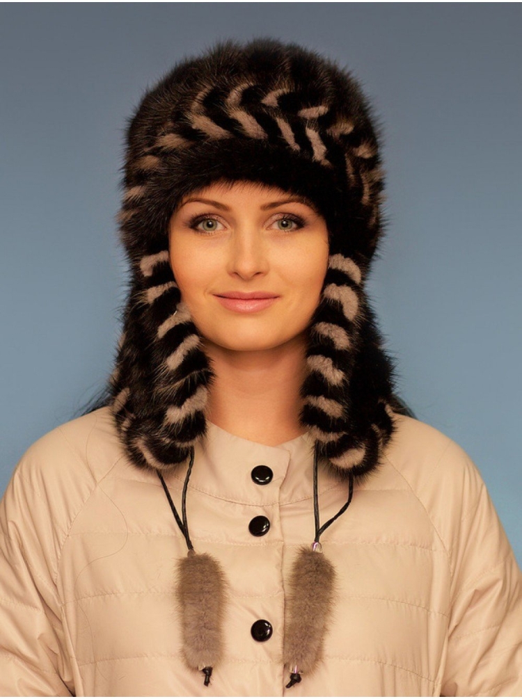 Вязаные меховые шапки