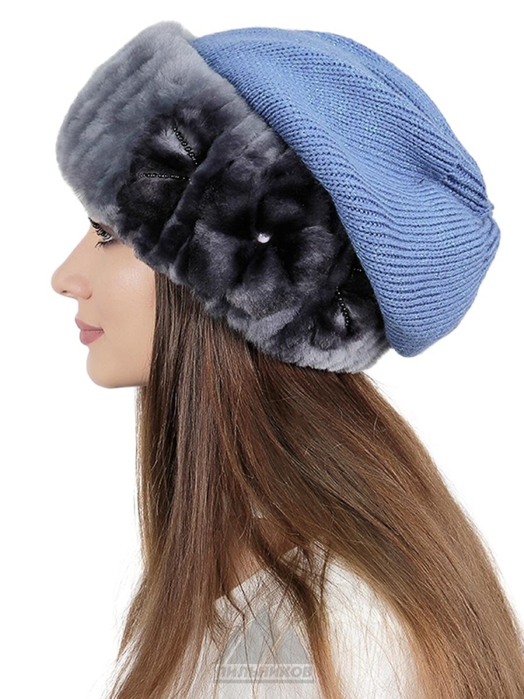 Трикотажная шапка с мехом