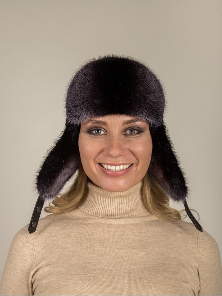 Шапки вязаные из меха