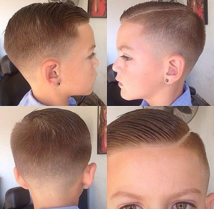 Стрижка для мальчика с пробором выбритым