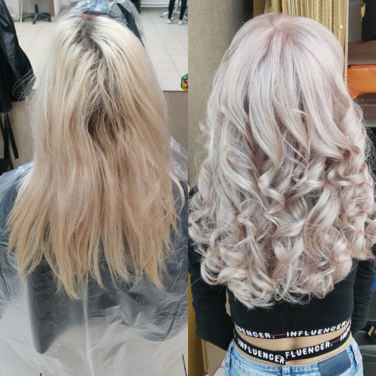 Цвет волос пудровый блонд