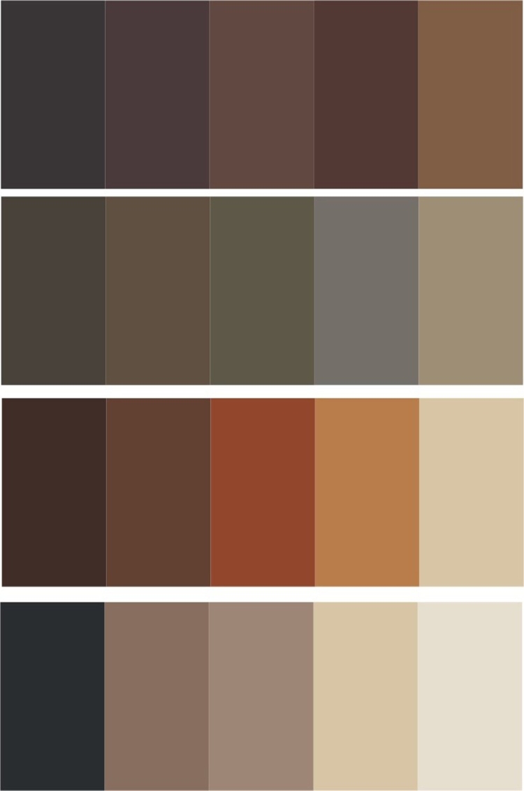 Палитра коричневого цвета