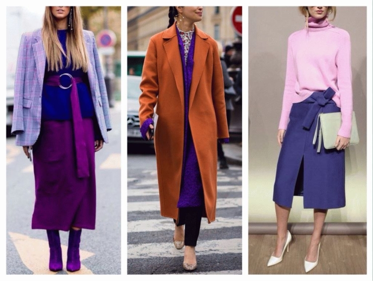 Бежевый и сиреневый в одежде