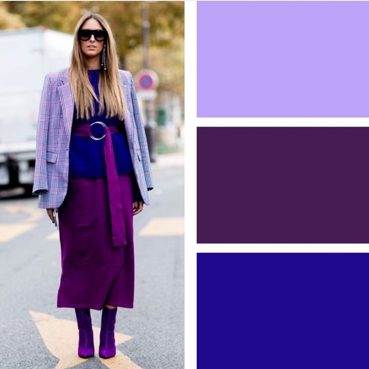 Сиреневый с голубым в одежде