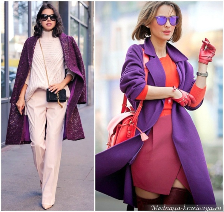 Сочетание сиреневого в одежде