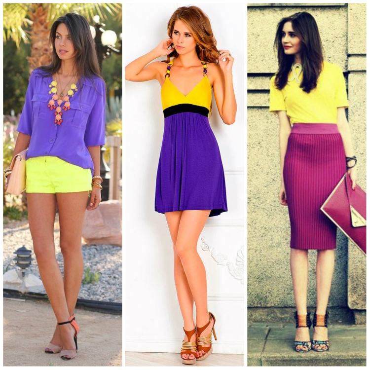 Сочетание сиреневого и желтого