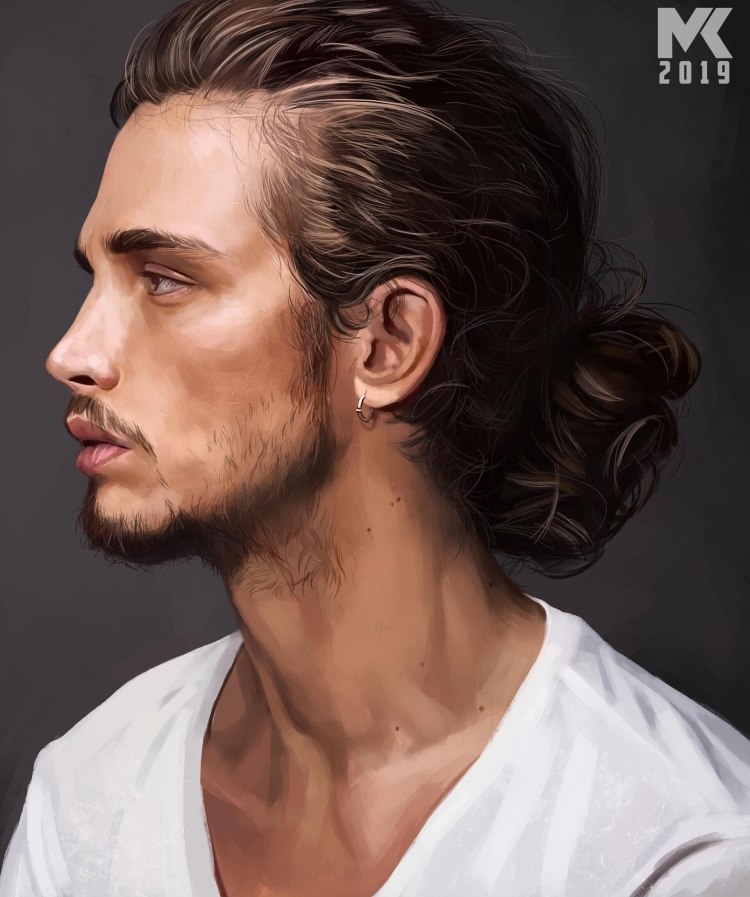 Man bun стрижка кудрявые волосы